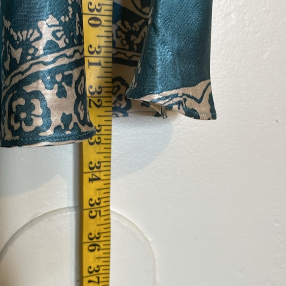 Zara Paisley Slip Dress in Ice Blue and Off-White, size XS - Picture 3 of 6